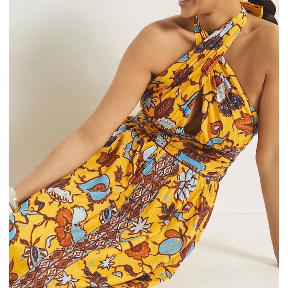 NEW Love The Label Ivy Dress in Sam Yellow XS Halter Midi - Picture 14 of 14